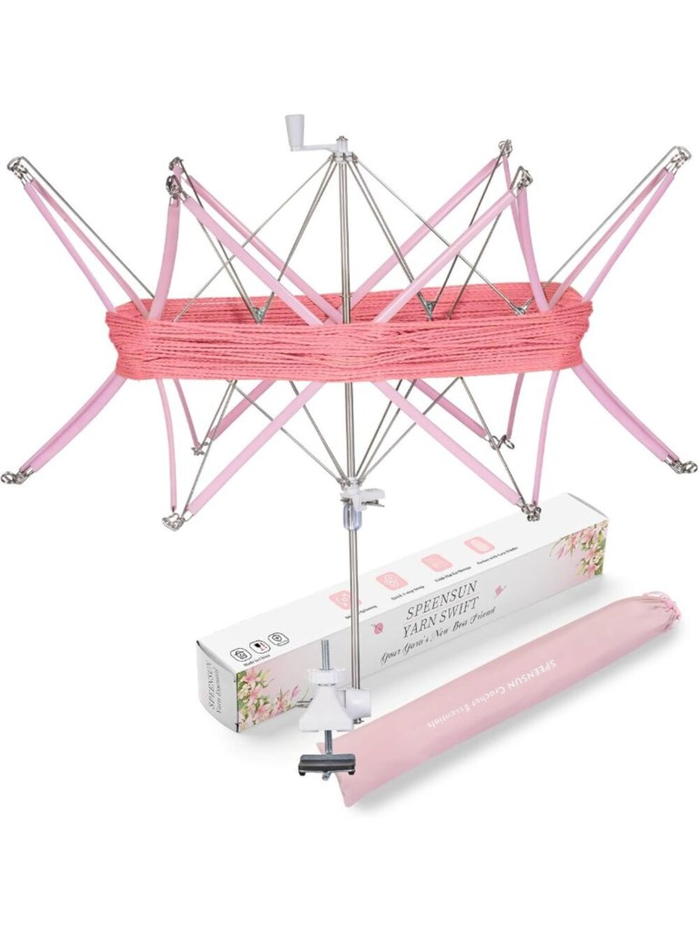 Adjustable Yarn Swift Umbrella - Easy Install, Foldable, Perfect for Yarn Winder
